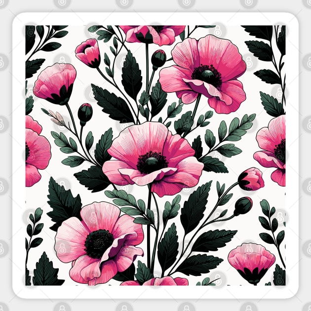 Poppy Flower Sticker by Jenni Arts